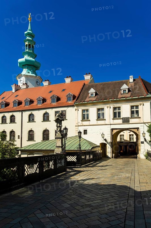 St Michael's Gate and Old Town in Bratislava, Slovakia