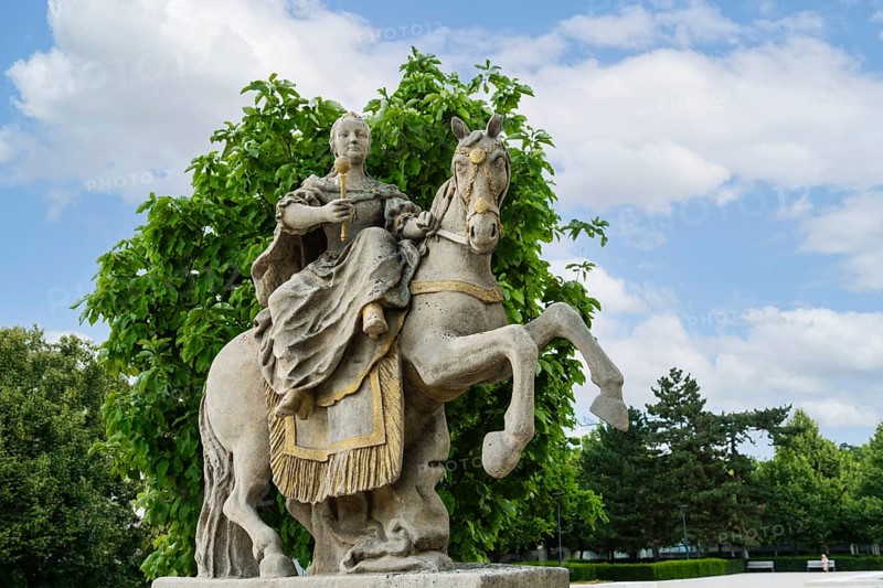 Statue of Maria Theresa in the Presidential Garden in Bratislava, Slovakia