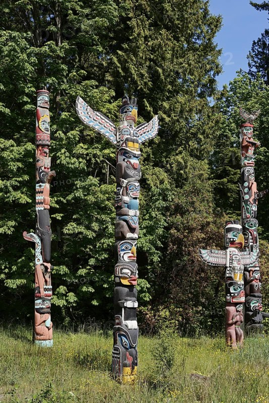 Totem Pole, Kakaso'Las Totem Pole, Stanley Park, Vancouver, British Columbia, Canada
