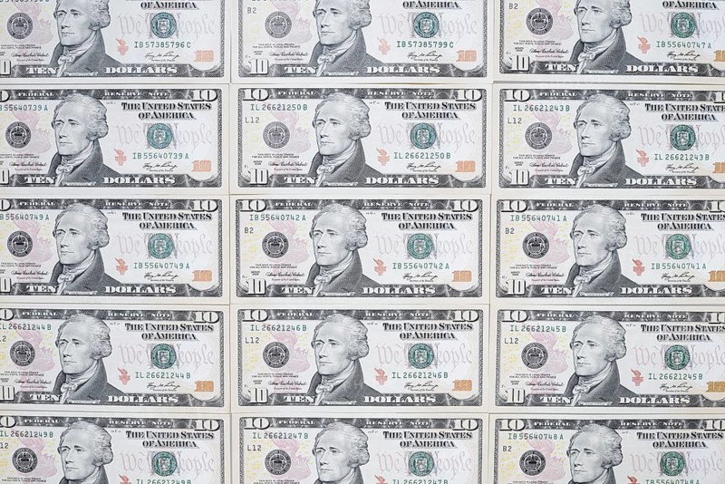 10 US dollar notes, 10 dollar banknotes
