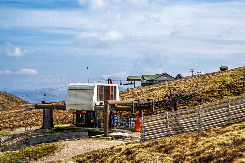 View of Nevis Range Mountains, Grampian Mountains, Fort William, Highland, Lochaber, Scotland, UK