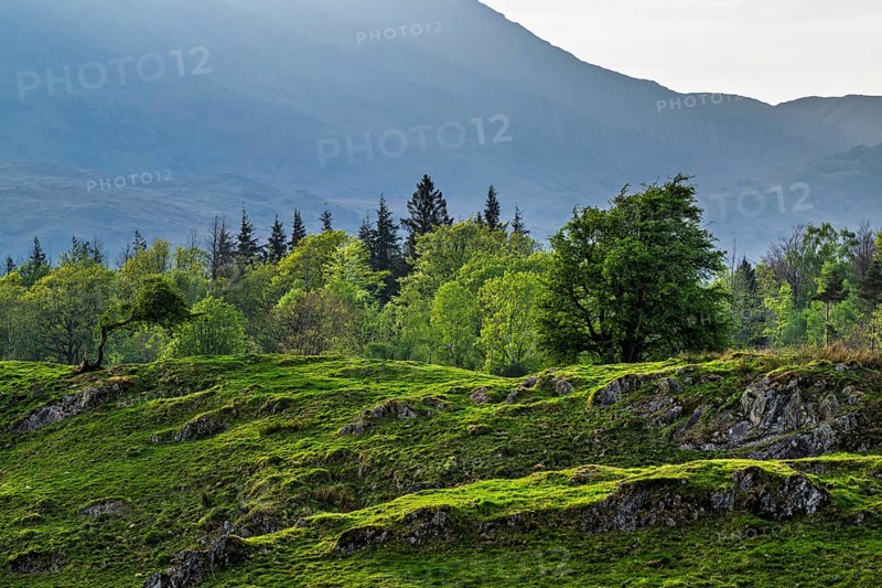 Mountains in Lake District National Park over Coniston Water, Cumbria, England, United Kingdom