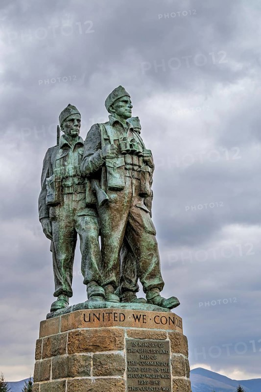 Commando Memorial, Grampian Mountains, Fort William, Highland, Lochaber, Scotland, UK