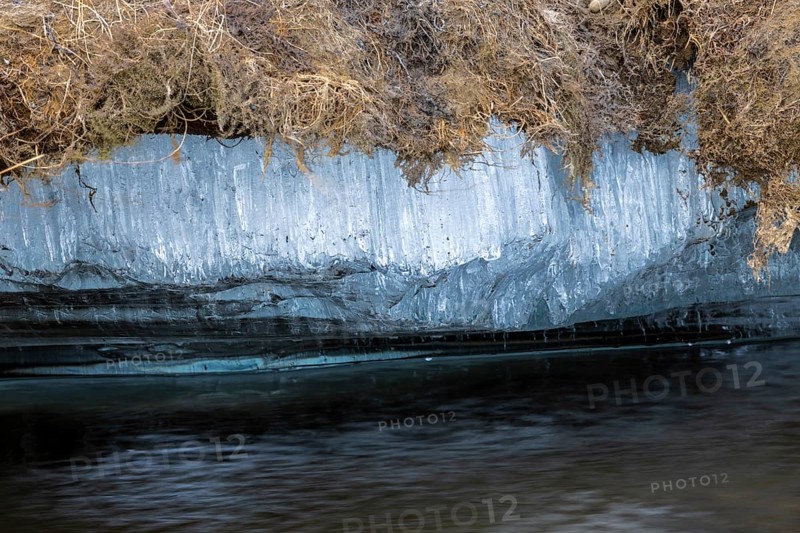 Permafrost, ice below the surface, Aventdalen, Longyearbyen, Spitsbergen, Svalbard