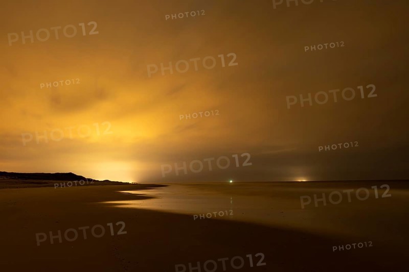Northern Lights with Milky Way at the North Sea, Elbogen, List, Sylt, Schleswig-Holstein