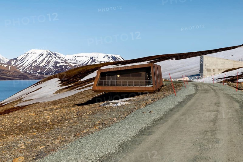 Svalbard Global Seed Vault, Snow Mountain, Longyearbyen Fjord, Spitsbergen, Svalbard