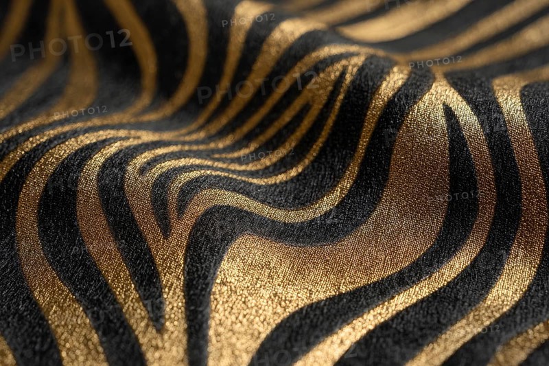 Background of Black and Gold Suede Texture with Wave Pattern, AI generated