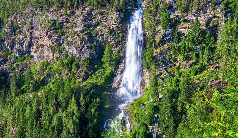 Stuiben Waterfall, Umhausen, Ötztal, Ötztal Alps, Tyrol, Austria