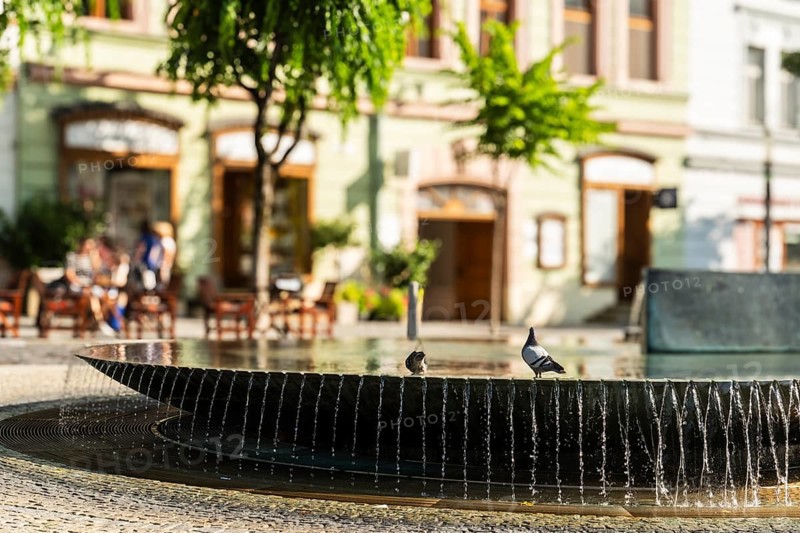 Mark Aurel fountain and fountain on Peace Square, Capital of Culture 2026, Trencín, Slovakia