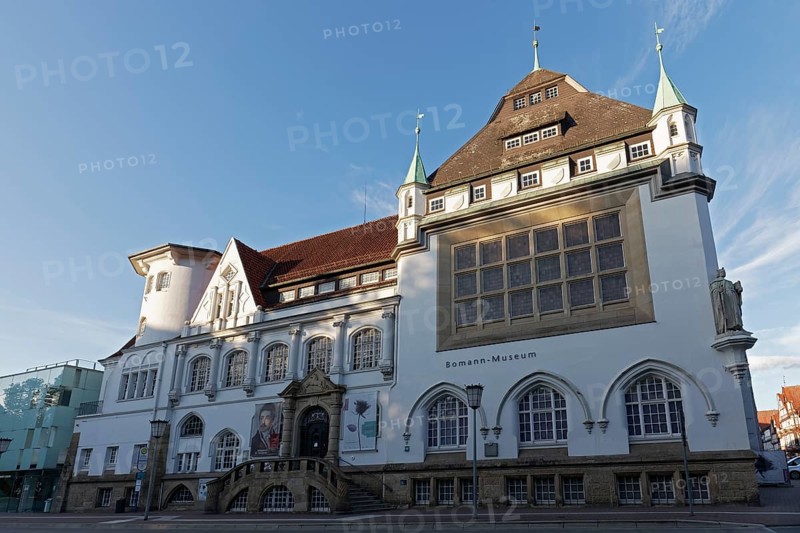 Bomann Museum, façade in different architectural styles, Celle, Lower Saxony, Germany