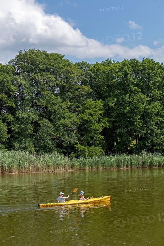 Canoeing, Mössensee, Mecklenburg Lake District, Mecklenburg-Western Pomerania, Germany