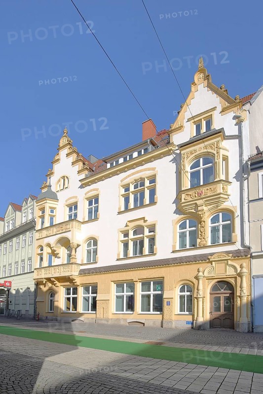Villa built in 1900, Neo-Renaissance, stony path, Suhl, Franconia, Thuringia, Germany