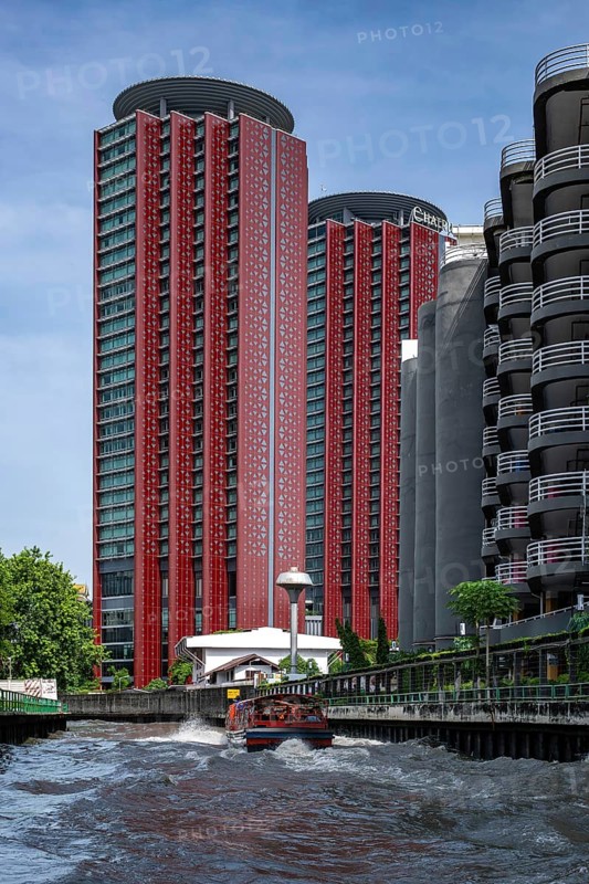 High-rise building on the canal, Bangkok, Thailand