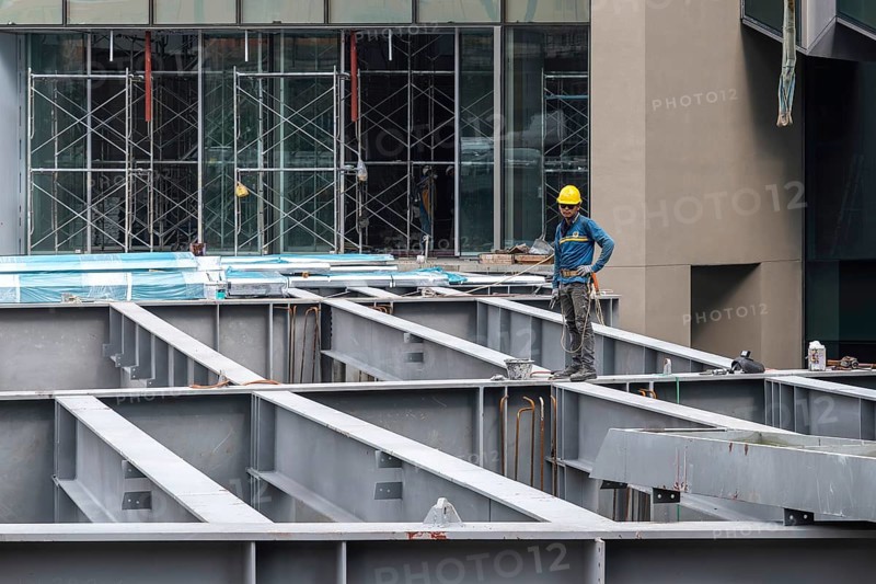 Iron girder construction worker, Bangkok, Thailand
