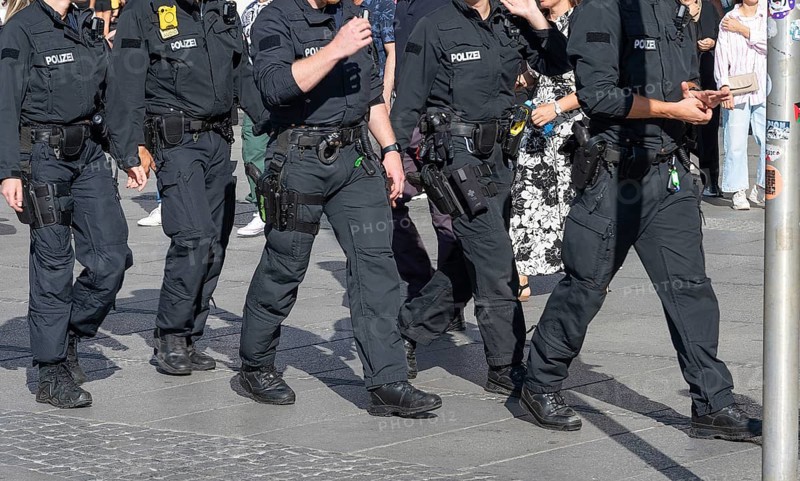 Police squad in action, Munich, Bavaria, Germany
