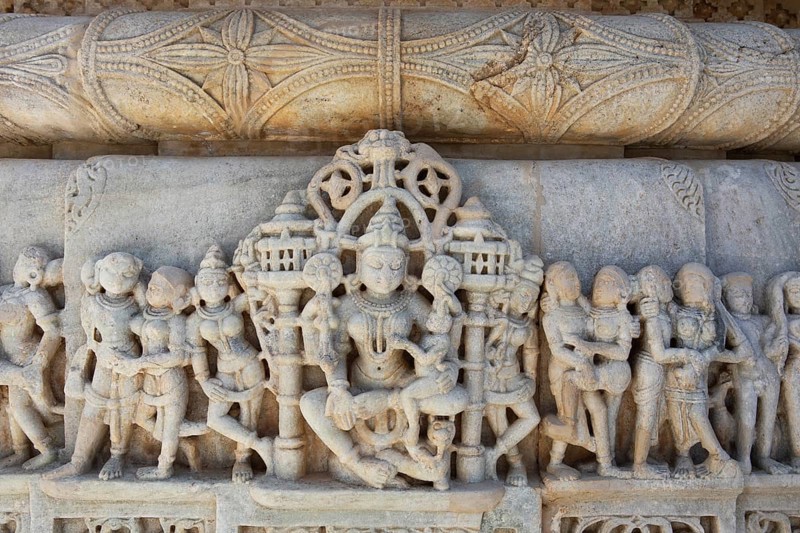 Marble carvings, Parshwanath Jain Temple, Ranakpur, Rajasthan, India