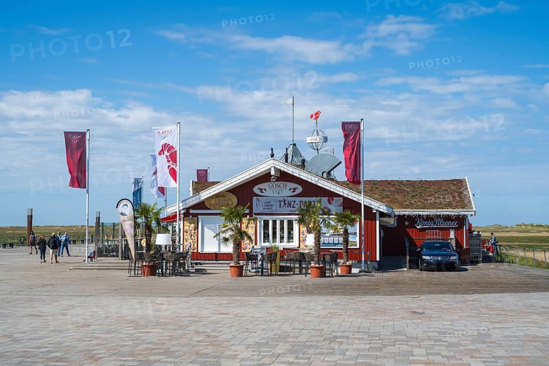 Gosch, Restaurant an der Promenade, Seebrücke, Sankt Peter Ording, Eiderstedt, Nordfriesland, North Sea, Schleswig-Holstein, Germany