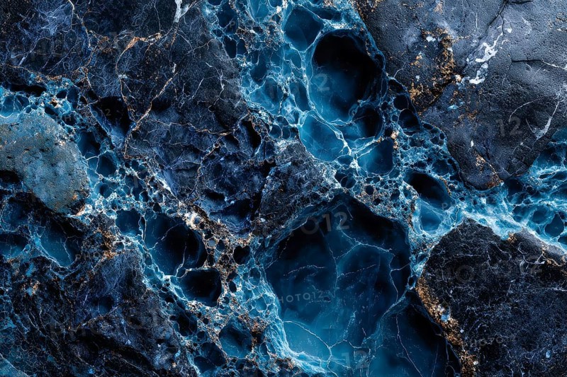 Black and blue marble stone background tone texture, AI generated