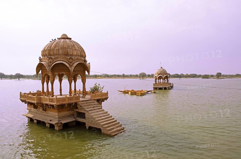 Gadi Sagar Temple at Gadisar Lake, Jaisalmer, Rajasthan, India
