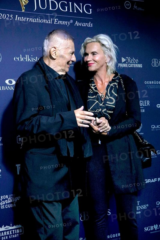 Heinz Hönig and his woman Annika Kärsten-Hoenig at the Cocktail Prolongé for the Semi-Final Round of Judging of the International Emmy® Awards 2025 in Berlin at the Schlosshotel Berlin on 7 July 2025