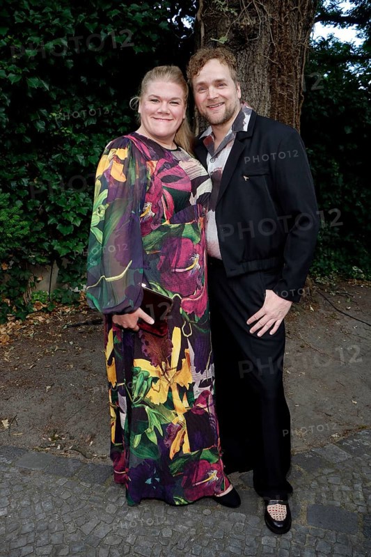 Gisa Flake with partner Knud Riepen at the Cocktail Prolongé for the Semi-Final Round of Judging of the International Emmy® Awards 2025 in Berlin at the Schlosshotel Berlin on 07.07.2025