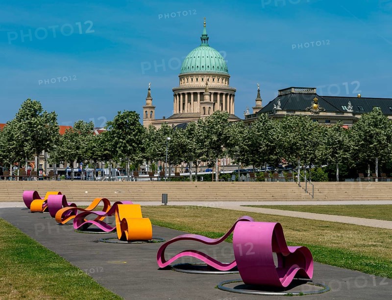 Lustgarten in Potsdam, view of the Nikolaikirche, Brandenburg, Germany