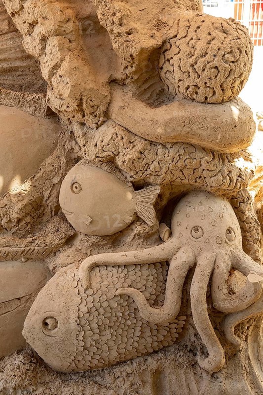 Detail, Poseidon, the god of the sea by Zsolt M.Toth from Hungary, Sandwelt, Warnemünde, Rostock, Mecklenburg-Vorpommern, Germany