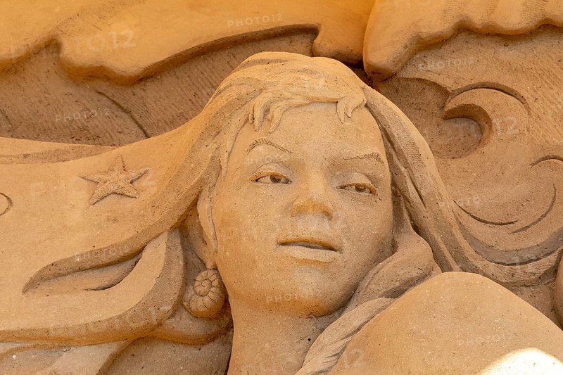 Detail, The Mysterious Mermaid by Artem Samoylov and Arsentiy Samoylov from Ukraine, Sandwelt, Warnemünde, Rostock, Mecklenburg-Vorpommern, Germany