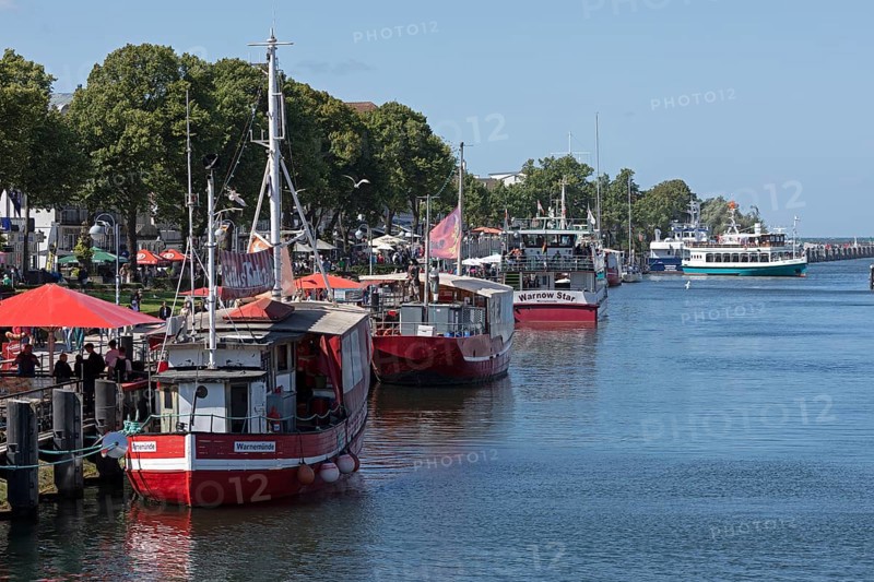 Boats, Der alte Strom, Warnemünde, Rostock, Mecklenburg-Vorpommern, Germany