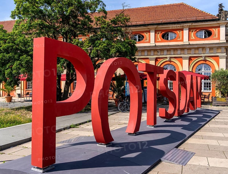 Sign in front of the Film Museum, Potsdam, Brandenburg, Germany