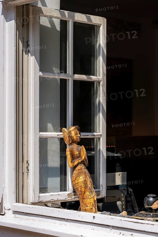 Decoration on the windowsill, Holländerviertel, Potsdam, Brandenburg, Germany
