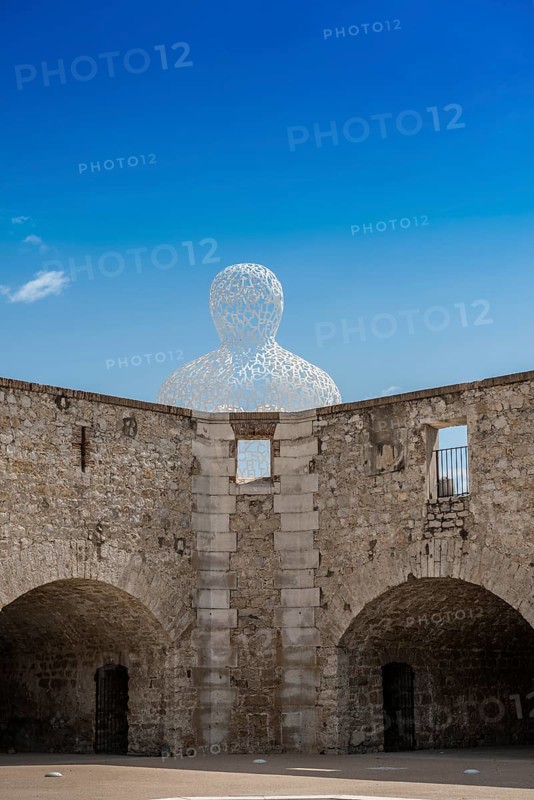 Sculpture made of letters, Le Nomade, artist Jaume Plensa, Antibes, Provence Alpes Côte d'Azur, South of France, France