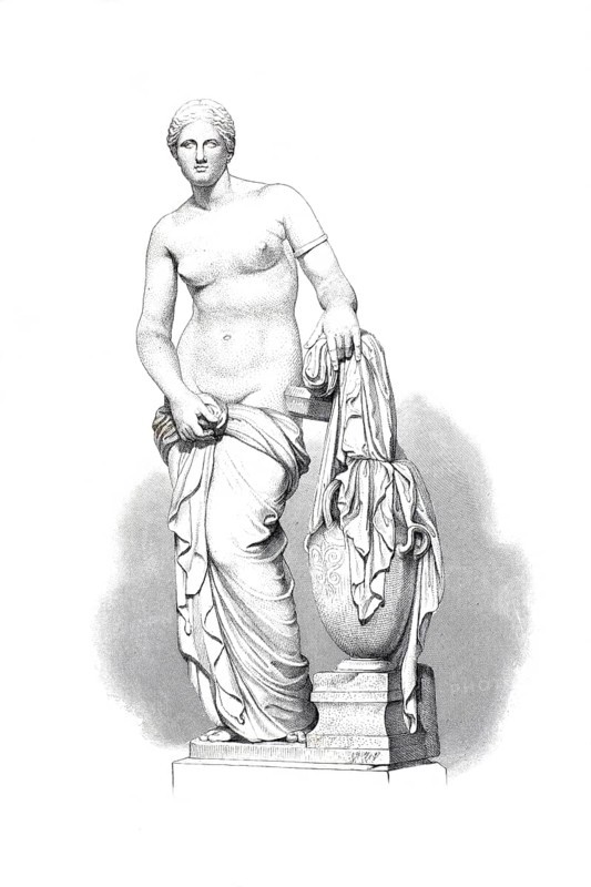 Venus, the Roman goddess of love, erotic desire and beauty, Vatican Museum, Rome, Italy, Historical, digitally restored reproduction of a 19th century model