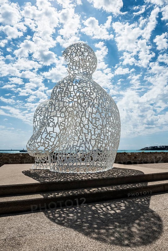 Sculpture made of letters, Le Nomade, artist Jaume Plensa, Antibes, Provence Alpes Côte d'Azur, South of France, France