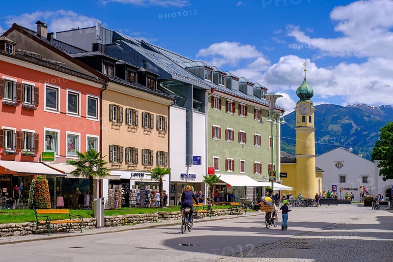 Main square with St Anthony's Church, Lienz, East Tyrol, Austria