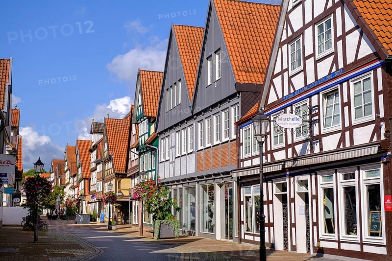 Half-timbered houses in the old town centre, Celle, Lüneburg Heath, Lower Saxony, Germany