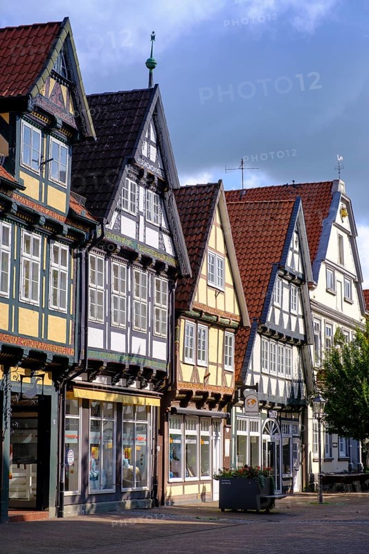 Half-timbered houses in the old town centre, Celle, Lüneburg Heath, Lower Saxony, Germany