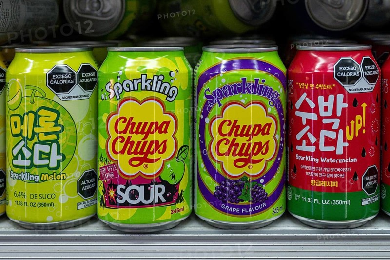 Chupa Chups beverage cans, Abu Dhabi, United Arab Emirates