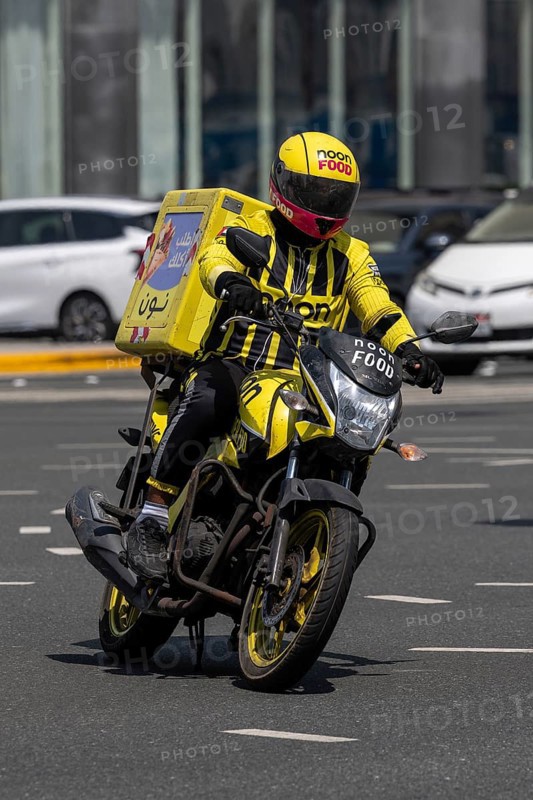 Noon Food motorbike courier, Abu Dhabi, United Arab Emirates