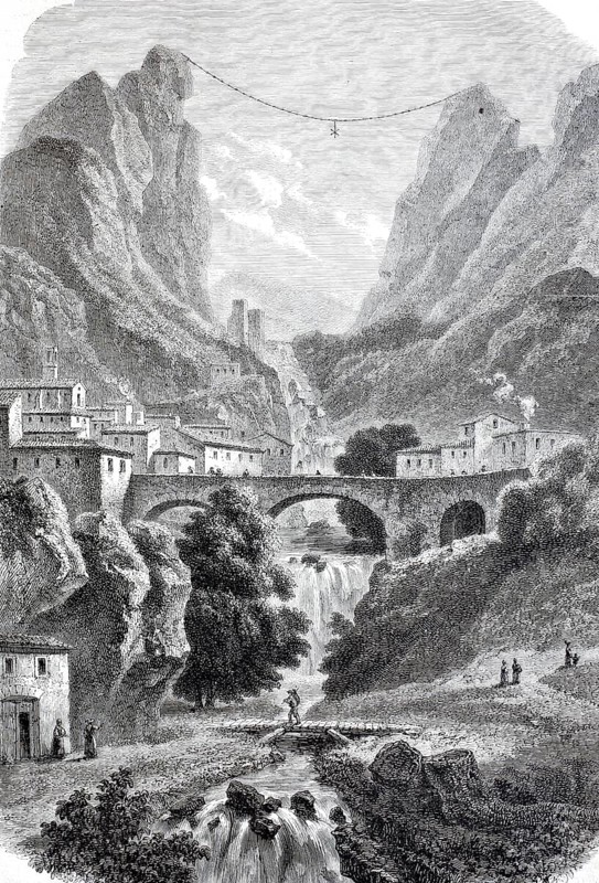 Moustiers-Sainte-Marie, Mostiers Santa Maria, also Moustie-Santo-Mario in the Département Alpes-de-Haute-Provence in the region Provence-Alpes-Côte d'Azur in France, around 1880, digitally enhanced reproduction from a 19th century original, historical, exact date unknown