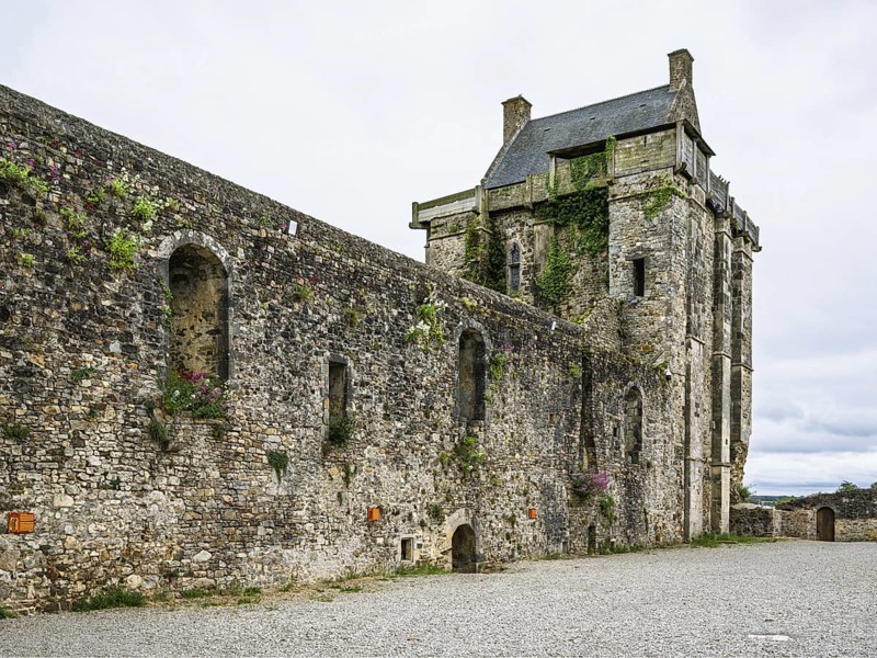 Castle ruin of Chateau de Saint-Sauveur-le-Vicomte, Manche, Normandy, France