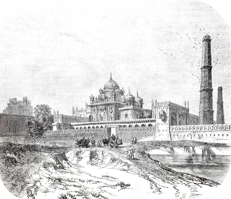 The tomb, mausoleum, of Ranjit Singh, Maharaja Ranjit Singh (November 1780 to 27 June 1839), the first ruler of the united Punjab in Lahore, 1870, Pakistan, digitally enhanced reproduction from a 19th century original, historical, exact date unknown