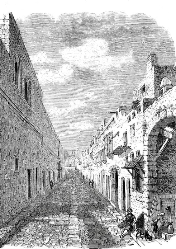 The Knights' Street in Rhodes, around 1870, Greece, digitally enhanced reproduction from a 19th century original, historical, exact date unknown