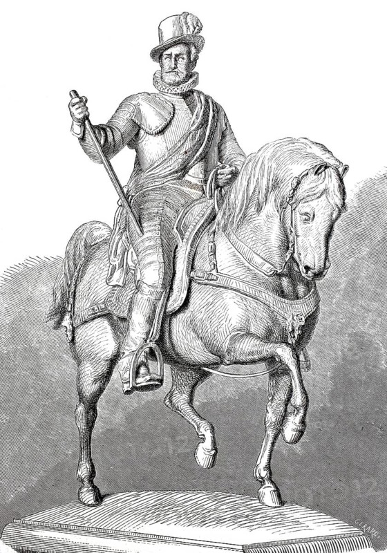 Equestrian statue of William the Schweiger, William I (born 24 April 1533 in Dillenburg, died 10 July 1584 in Delft), Prince of Orange, Count of Nassau-Dillenburg, called William the Schweiger, popularly William of Orange was a Dutch statesman and general, digitally enhanced reproduction of a 19th century model, historical, exact date unknown