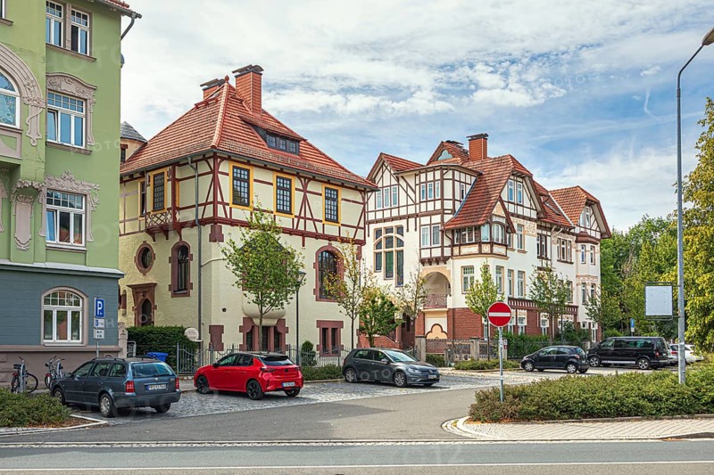 Homburger Platz in Ilmenau, Thuringia, Germany