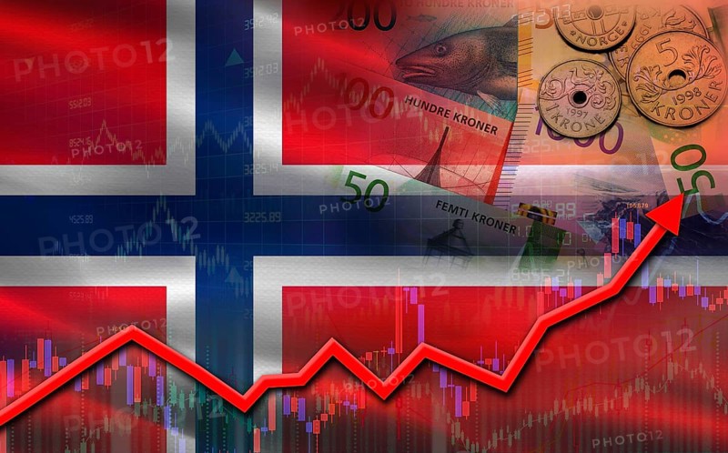 Norway economic growth on financial graph. Norway financial growth on market graph