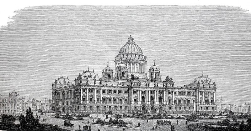 Prize-winning design for the Reichstag building by Professor Thierlich, c. 1882, Berlin, Germany, Historical, digitally enhanced reproduction of a 19th century model