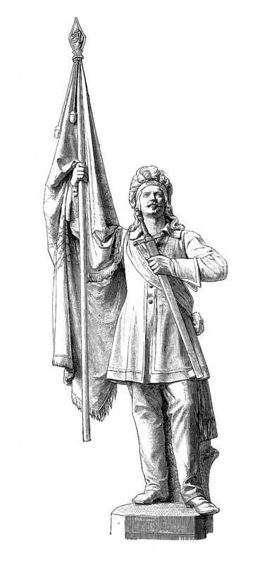 The monument to the German fraternity in Jena in 1883, Thuringia, Germany, Historical, digitally enhanced reproduction of a 19th century model