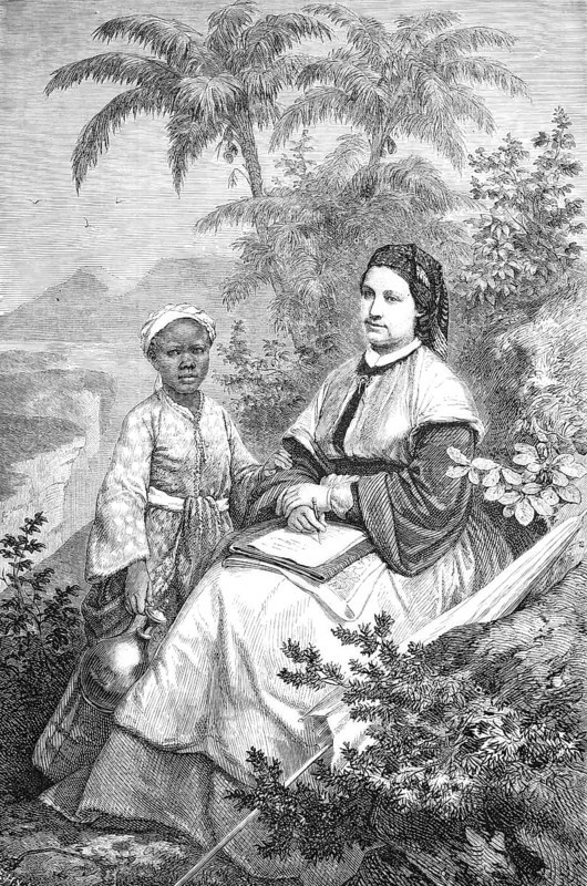 Alexandrine, Alexine, Pieternella FranÃ§oise Tinne (17 October 1835 - 1 August 1869) was a Dutch adventurer, African explorer and photographer, Historical, Reproduction from an original with a scene from the 19th century