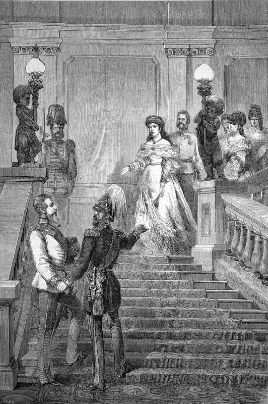Reception of the Crown Prince of Prussia in Vienna, 1869, Historical, Reproduction from a 19th century scene